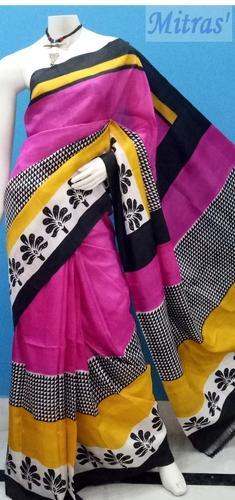 Block Printed Silk Saree