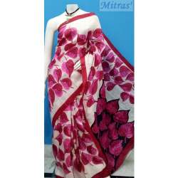Buy Hand Printed Pure Silk Saree For Ladies