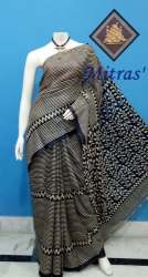 Fancy Tussar Block Printed Silk Saree