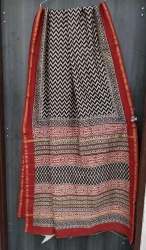 Fancy Cotton Hand Block Printed saree 