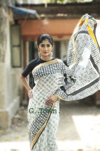 Stunning Block Printed Cotton Saree