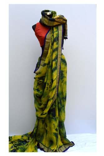 Trendy Linen Tie and Die Saree  by Glamours Town