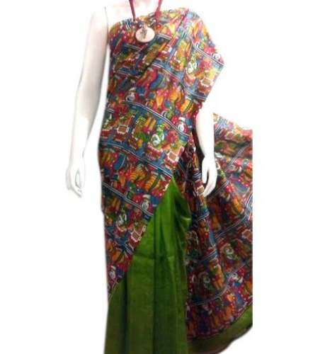 Half Printed Cotton Saree For Women by Madhumitas Fabric