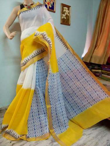 Block Printed Cotton Saree by Creativeamps