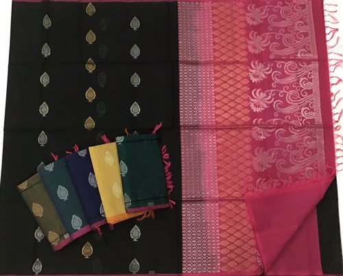 Multi Color Silk Cotton Saree by Shantiniketan Silks P Ltd
