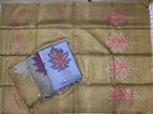 Stylish Tissue Silk Saree with Meena pallu by Shantiniketan Silks P Ltd