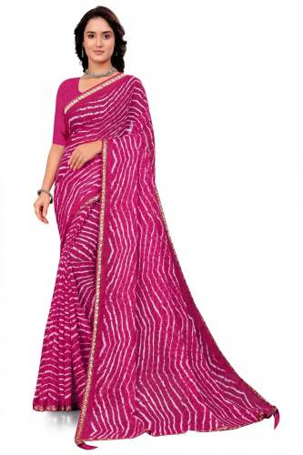Beautiful Bandhani Saree with Golden Border