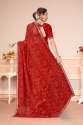 Festival Wear Red Bandhani Print Saree thumb 1