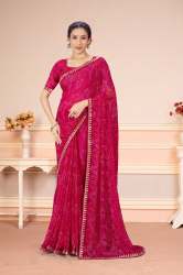 Georgette Bandhani Print Saree