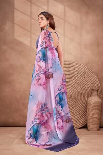 Multicolor Digital Printed georgette ï»¿Saree