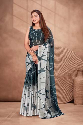 Party Wear Digital Print Georgette Saree