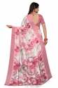 Pink Floral Printed Soft Saree with Designer Blouse thumb 2