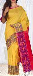Fancy Pure Jute Yellow saree