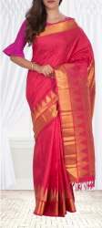 Pink Pure Kanchipuram Handloom Silk Saree