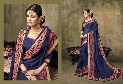 Wedding Blue Designer Sarees