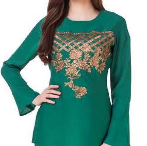 Fancy Embroidery Crepe Ladies top by Creative Design Studio