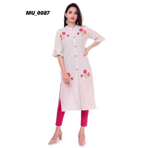 MU0087	Cotton Strip Kurti
