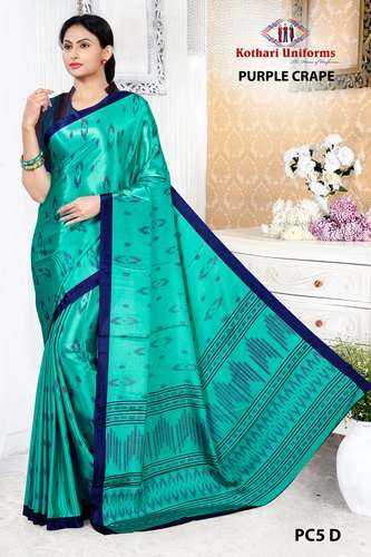 Printed Uniform Saree by Kothari Uniforms by Kothari Uniforms