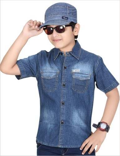 Boys Denim Shirt by Majeed Textiles