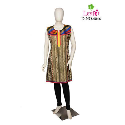 Regular Wear Short Straight Kurti by Majeed Textiles
