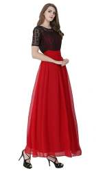 red and black Partywear Gowns