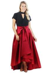 Silk Party Gown in Red