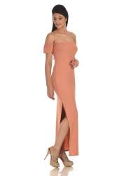 Women brown creme Long Dress