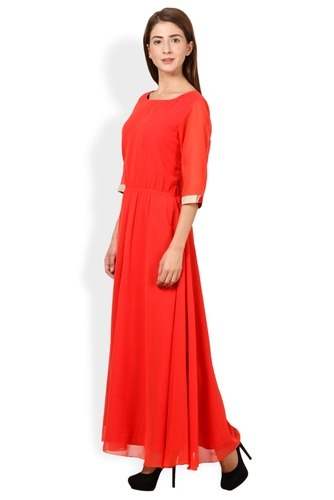 Women Long ORANGE Dress