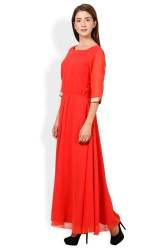 Women Long ORANGE Dress