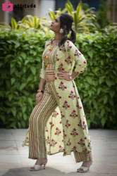 Jaipuri kurti with attached jacket | Alia Fashions - Whatsapp 9699921137