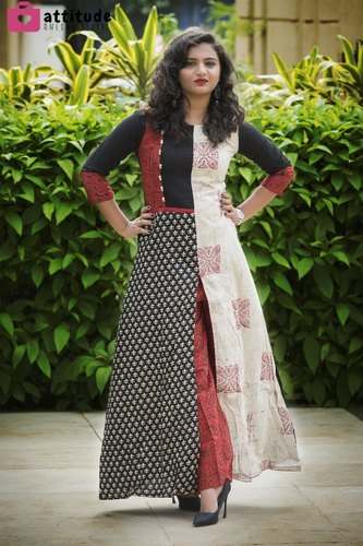 Party wear Printed front Slit Kurti