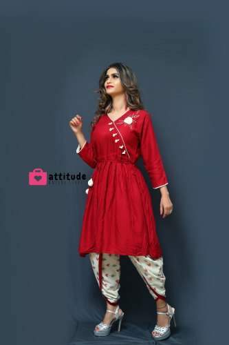 Trendy rayon Dhoti Kurti  by Attitude Creation