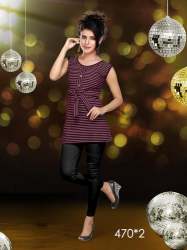 Stylish Lady Check Print Sleeveless Kurtis