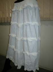 Designer White Long Cotton Skirt