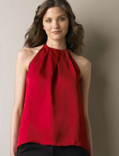 Plain Red Backless Top  by Sai Baba Overseas