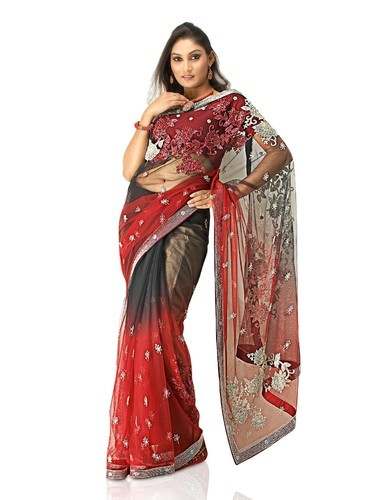 Multi Color Net Sarees by Stay Teens