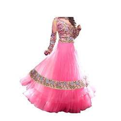 Light Pink Embroidered Net Anarkali suit