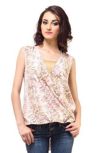 sleeveless printed top