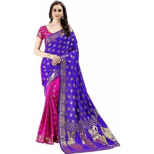Beautiful Pink and Purple Half n Half saree by Sandhya Corporation