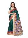 Designer Green Kalamkari Pattu saree