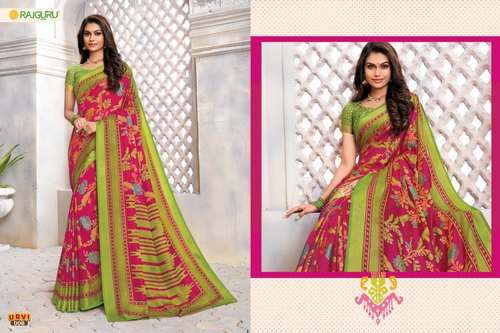 Regular wear Printed Chiffon Saree by Sandhya Corporation