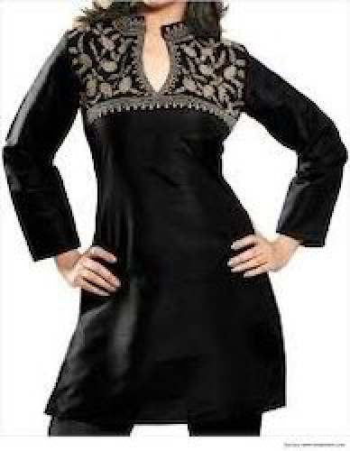 Casual wear Black Short kurti  by Dhanlaxmi Textile