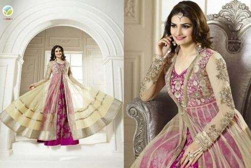 heavy Party wear Semi stitched Anarkali Suit  by Veena Trendy Collection