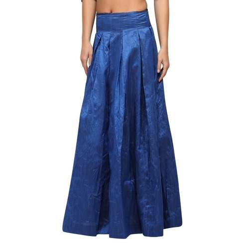 Blue Silk Maxi Skirt