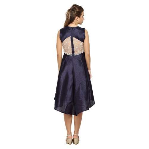 Blue Silk Party Dress