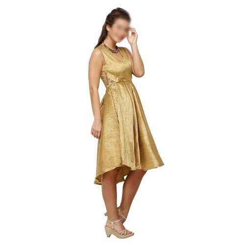 Gold Silk Party Dress