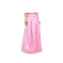 Pink Silk Maxi Skirt