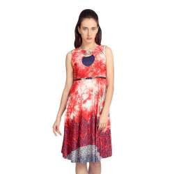 Red Digital Printed Dress