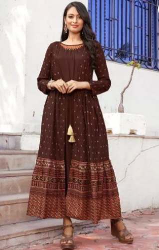 Brown Party Wear 3pcs Suit By Ajmera Fashion by Ajmera Fashion