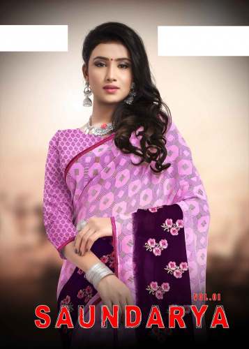 fancy georgette saree -Saundarya Vol-01
